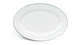 Dĩa oval sứ Minh Long - Jasmine - Chỉ Xanh Lá