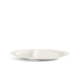 Dĩa oval hai ngăn sứ Minh Long 40 cm - Gourmet Lys - Trắng Ngà