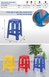 Ghế Cao Sọc (Chân đệm) nhựa Tý Liên No.0611