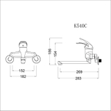 Vòi chậu rửa chén Caesar K540C nóng lạnh gắn tường