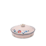 Khay mứt sứ Minh Long 5 ngăn - Hoa Đào Thịnh Vượng (Viền vàng)