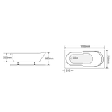 Bồn tắm dài Euroca EU1-1575 dài 1m5 xây