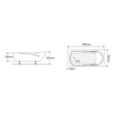 Bồn tắm dài Euroca EU1-1775 dài 1m7 xây