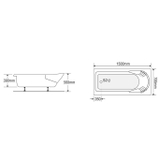 Bồn tắm dài Euroca EU2-1570 dài 1m5 xây
