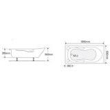 Bồn tắm dài Euroca EU2-1770 dài 1m7