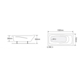Bồn tắm dài Euroca EU2-1775 dài 1m7 xây