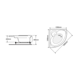 Bồn tắm góc Euroca EU3-1300 dài 1m3
