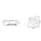 Bồn tắm góc Euroca EU4-1300 dài 1m3
