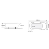 Bồn tắm dài Euroca EU4-1775 dài 1m7 xây