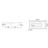 Bồn tắm dài Euroca EU5-1775 dài 1m7 xây