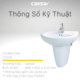 Lavabo chậu rửa mặt Caesar L2220 treo tường