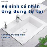Lavabo chậu rửa mặt Caesar LF5017 bán âm dương vành