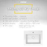 Lavabo chậu rửa mặt Caesar LF5017 bán âm dương vành