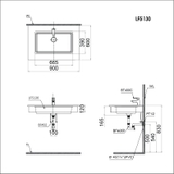 Lavabo chậu rửa mặt Caesar LF5130 âm bàn
