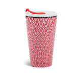 Ly sứ dưỡng sinh sứ Minh Long 0.48 L (K1) + nắp ống hút - Red Karakusa (LTF)