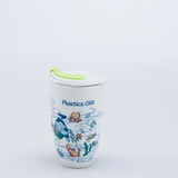 Ly sứ dưỡng sinh sứ Minh Long 0.48 L (K3) + nắp ống hút - Sơn Tinh Thuỷ Tinh