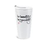 Ly sứ dưỡng sinh sứ Minh Long 0.48 L + nắp ống hút (K1) - Be beautiful, Be yourself