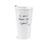 Ly sứ dưỡng sinh sứ Minh Long 0.48 L + nắp ống hút (K1) - I am here for you