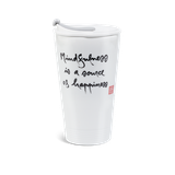 Ly sứ dưỡng sinh sứ Minh Long 0.48 L + nắp ống hút (K1) - Mindfulness is a source of happiness