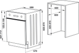 Máy rửa chén Hafele âm bán phần HDW-HI60B