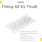 Bồn tắm dài Caesar MT0670 dài 1m7 loại xây có massage