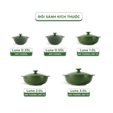 Nồi dưỡng sinh sứ Minh Long Healthycook Luna (Nồi cạn) 0.35 L + nắp
