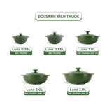 Nồi dưỡng sinh sứ Minh Long Healthycook Luna (Nồi cạn) 0.55 L + nắp
