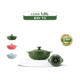 Nồi dưỡng sinh sứ Minh Long Healthycook Luna (Nồi cạn) 1.0 L + nắp (CK) (bếp từ)