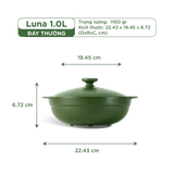 Nồi dưỡng sinh sứ Minh Long Healthycook Luna (Nồi cạn) 1.0 L + nắp (CK)