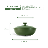 Nồi dưỡng sinh sứ Minh Long Healthycook Luna (Nồi cạn) 1.0 L + nắp (CK) (bếp từ)