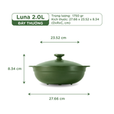 Nồi dưỡng sinh sứ Minh Long Healthycook Luna (Nồi cạn) 2.0 L + nắp (CK)