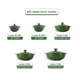 Nồi dưỡng sinh sứ Minh Long Healthycook Luna (Nồi cạn) 2.0 L + nắp (CK)