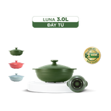 Nồi dưỡng sinh sứ Minh Long Healthycook Luna (Nồi cạn) 3.0 L + nắp (CK) (bếp từ)