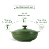 Nồi dưỡng sinh sứ Minh Long Healthycook Luna (Nồi cạn) 5.0 L + nắp