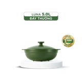 Nồi dưỡng sinh sứ Minh Long Healthycook Luna (Nồi cạn) 5.0 L + nắp