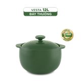 Nồi dưỡng sinh sứ Minh Long Healthycook Vesta (Nồi tròn cao) 12 L + nắp
