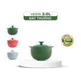 Nồi dưỡng sinh sứ Minh Long Healthycook Vesta (Nồi tròn cao) 2.0 L + nắp (CK)