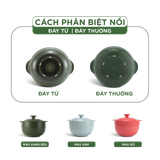 Nồi dưỡng sinh sứ Minh Long Healthycook Vesta (Nồi tròn cao) 2.0 L + nắp (CK)