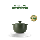 Nồi dưỡng sinh sứ Minh Long Healthycook Vesta (Nồi tròn cao) 2.0 L + nắp (CK)