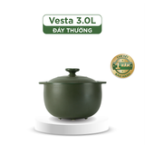 Nồi dưỡng sinh sứ Minh Long Healthycook Vesta (Nồi tròn cao) 3.0 L + nắp (CK)