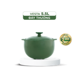 Nồi dưỡng sinh sứ Minh Long Healthycook Vesta (Nồi tròn cao) 5.5 L + nắp (CK)
