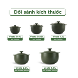 Nồi dưỡng sinh sứ Minh Long Healthycook Vesta (Nồi tròn cao) 5.5 L + nắp (CK)