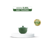 Nồi dưỡng sinh sứ Minh Long Healthycook Vesta (Nồi tròn cao) 0.85 L + nắp