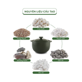 Nồi dưỡng sinh sứ Minh Long Healthycook Vesta (Nồi tròn cao) 0.85 L + nắp