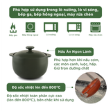 Nồi dưỡng sinh sứ Minh Long Healthycook Vesta (Nồi tròn cao) 0.85 L + nắp