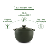 Nồi dưỡng sinh sứ Minh Long Healthycook Vesta (Nồi tròn cao) 0.85 L + nắp