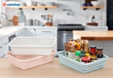 Rổ vuông đốt trúc trung Hokori nhựa Việt Nhật 3537