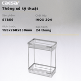 Kệ góc Caesar ST859V 2 tầng Inox 304