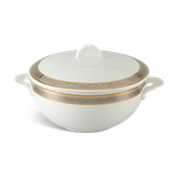 Thố cao sứ Minh Long 19 cm + nắp - Sago - Hoa Hồng