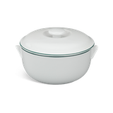 Thố + nắp sứ Minh Long - Jasmine - Chỉ Xanh Lá